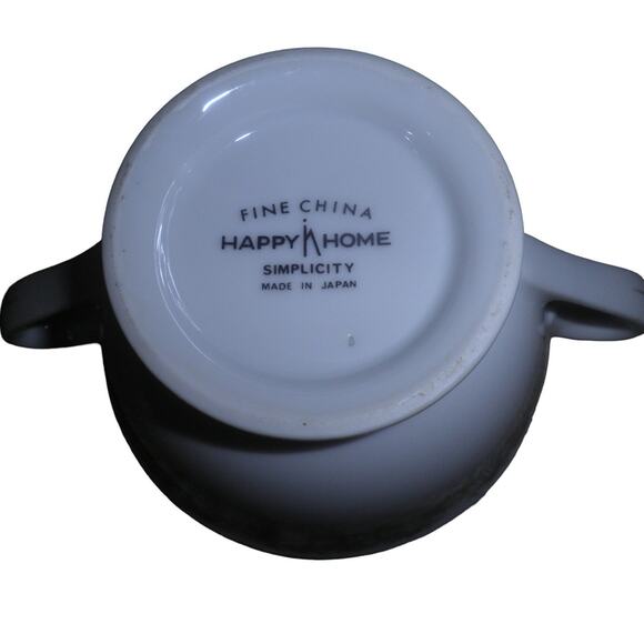 Happy Home (Made in Japan 1980-90's) Fine China Sugar Bowl w/ Lid, Simplicity - Picture 5 of 8
